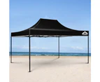 InstaHut Gazebo Pop Up 3x4.5m w/Base Podx4 Marquee Folding Outdoor Wedding Camping Tent Shade Canopy Black