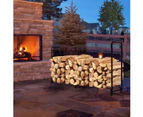 Giantex 8-Foot Firewood Log Rack Outdoor Heavy-Duty Firewood Storage Holder w/ Sturdy Steel Tubular Frame for Patio Deck Fire Pit,Black
