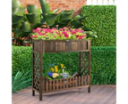 Giantex Elevated Garden Bed Wood Raised Planter Box w/Storage Shelf Flower Vegetable Herbs Pot Outdoor Patio Yard 123cmx75.5cmx81cm