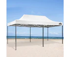 InstaHut Gazebo Pop Up 3x6m w/Base Podx4 Marquee Folding Outdoor Wedding Camping Tent Shade Canopy White