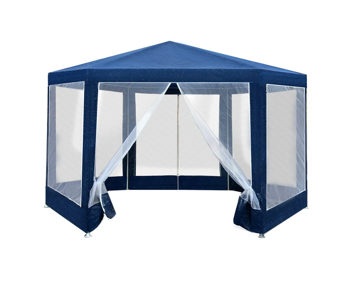 InstaHut Gazebo?2x2m Marquee Wedding Party Tent Outdoor Camping Mesh Wall Canopy Shade Gazebos Navy