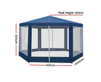 InstaHut Gazebo?2x2m Marquee Wedding Party Tent Outdoor Camping Mesh Wall Canopy Shade Gazebos Navy