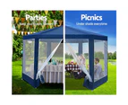 InstaHut Gazebo?2x2m Marquee Wedding Party Tent Outdoor Camping Mesh Wall Canopy Shade Gazebos Navy