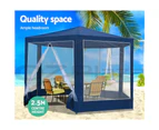 InstaHut Gazebo?2x2m Marquee Wedding Party Tent Outdoor Camping Mesh Wall Canopy Shade Gazebos Navy