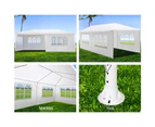 InstaHut Gazebo 3x6m Marquee Wedding Party Tent Outdoor Camping Side Wall Canopy 4 Panel White