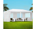 InstaHut Gazebo 3x6m Marquee Wedding Party Tent Outdoor Camping Side Wall Canopy 4 Panel White