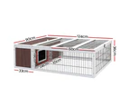 i.Pet Rabbit Hutch 124cm x 90cm x 35cm Chicken Coop Large Outdoor Wooden Run Cage House