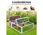 i.Pet Rabbit Hutch 124cm x 90cm x 35cm Chicken Coop Large Outdoor Wooden Run Cage House