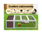 i.Pet Rabbit Hutch 124cm x 90cm x 35cm Chicken Coop Large Outdoor Wooden Run Cage House