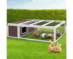 i.Pet Rabbit Hutch 124cm x 90cm x 35cm Chicken Coop Large Outdoor Wooden Run Cage House