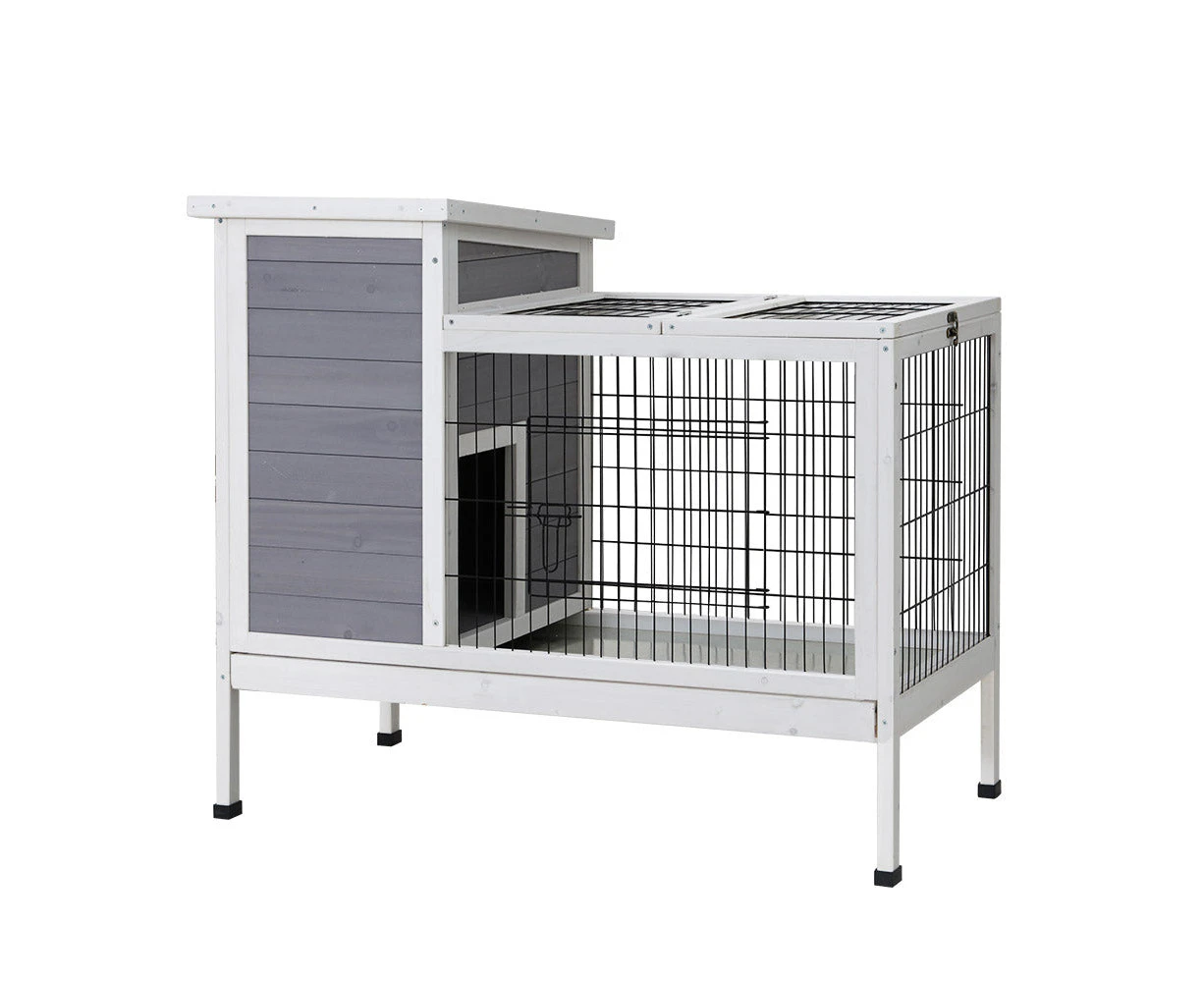 i.Pet Rabbit Hutch 97cm x 49cm x 86cm Chicken Coop Large Run Wooden Outdoor Cage House