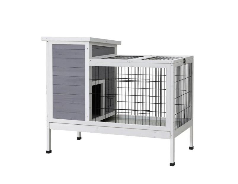 i.Pet Rabbit Hutch 97cm x 49cm x 86cm Chicken Coop Large Run Wooden Outdoor Cage House