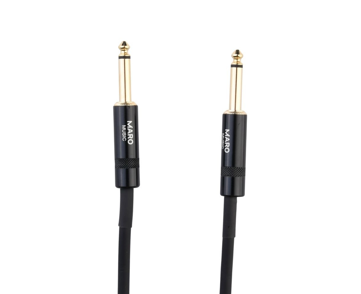 2 Pack 3FT Musical Professional Straight Instrument Cables,Gold Plated Connector 6.35mm to 6.35mm 1/4 to 1/4 Blue Mono Audio Cable 
