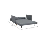 Grey Wooden Frame Adjustable Sofa Bed Chair Comfortable 2 Seater Double Bed
