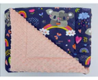 Koala Pink Minky Cot Quilt  (90 x 110cm) And Cot Pillowcase (40 x 60cm) Set by Cottonbox