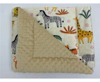 Safari Cot Minky Quilt  (90 x 110cm) And Cot Pillowcase (40 x 60cm) Set by Cottonbox