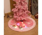 Tree Skirts Faceless Doll Pattern Snowflake Print with LED Light Christmas Tree Pink Skirt Mat for Home With Light Men