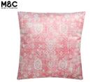 Maine & Crawford 45x45cm Beta Velvet Tribal Print Filled Cushion - Pink/White