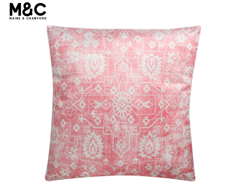 Maine & Crawford 45x45cm Beta Velvet Tribal Print Filled Cushion - Pink/White
