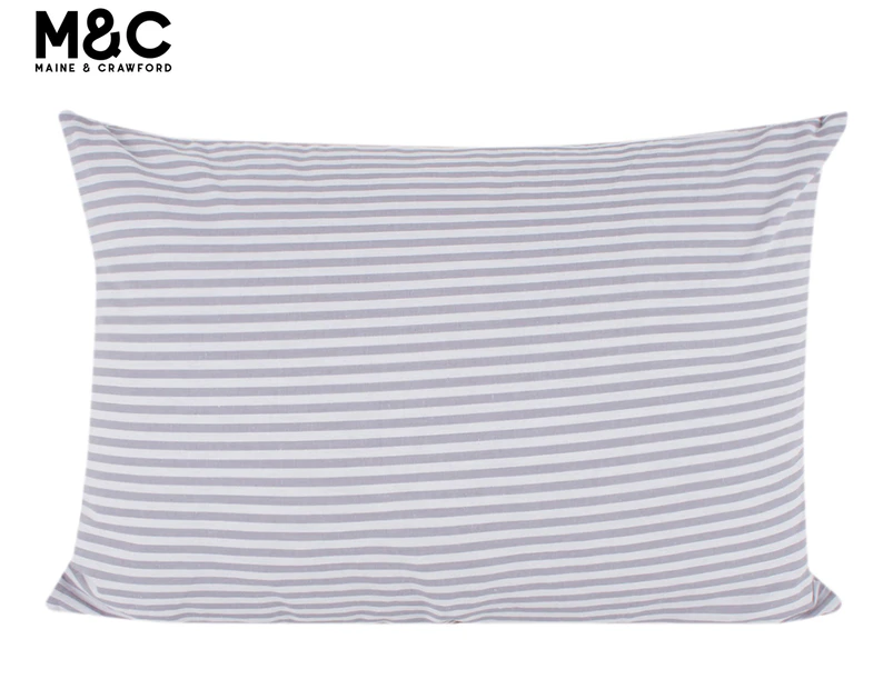 Maine & Crawford 45x30cm Cael Cotton Candy Stripe Filled Cushion - Grey/White