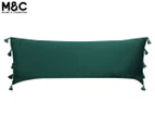 Maine & Crawford 90x30cm Bette Velvet Filled Cushion w/ Tassels - Emerald