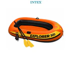 INTEX 2.44mx1.17m Explorer Pro 300 Inflatable Boat 3 Person With 2 Oars & Mini Hand Pump