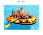 INTEX 2.44mx1.17m Explorer Pro 300 Inflatable Boat 3 Person With 2 Oars & Mini Hand Pump