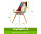 La Bella 2 Set Retro Dining Cafe Chair Padded Seat - Multi Colour