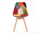 La Bella 2 Set Retro Dining Cafe Chair Padded Seat - Multi Colour