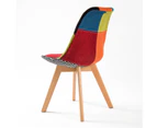 La Bella 2 Set Multi Colour Retro Dining Cafe Chair Padded Seat