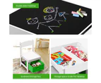 Kidbot Childrens Lego Table and Chair Set 2 in 1 with Chalkboard Wooden Kids Multifunctional Desk Activity Play Centre