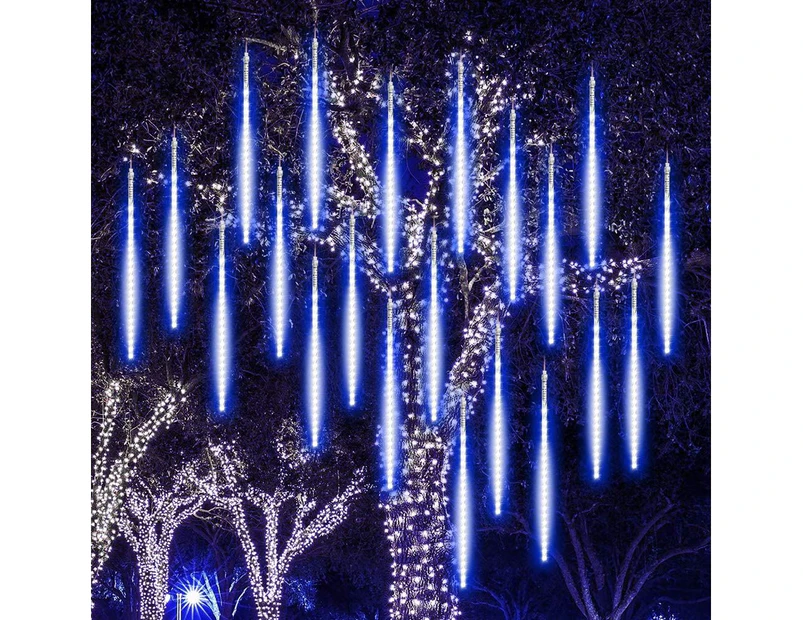 Hele tiden Indlejre Kemi Meteor Shower Lights Waterproof LED Falling Rain Lights 192 LEDs 11.8 inch  8 Tubes Outdoor Christmas for Party Wedding Garden Xmas Tree Holiday, Blue  | Catch.com.au