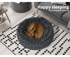 PaWz Calming Dog Bed Warm Soft Plush Pet Cat Cave Washable Portable Dark Grey L
