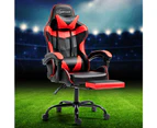 Artiss Gaming Office Chair Recliner Footrest Red