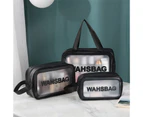 3Pcs Pack Portable Transparent PVC Waterproof  Travel Cosmetic Bags Toiletries Bag