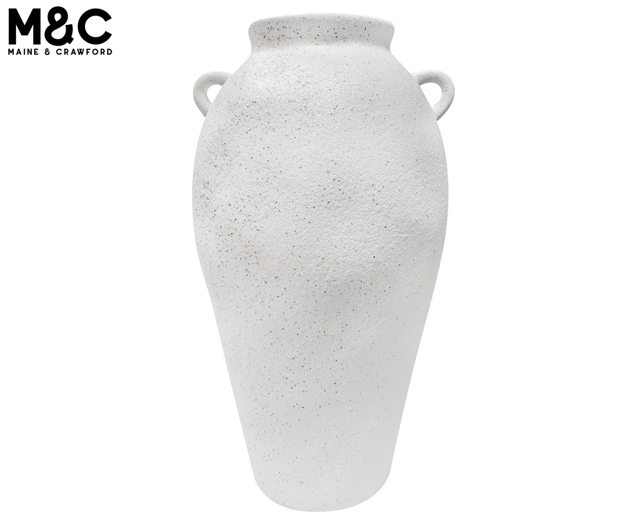 Maine & Crawford Huda 26x16cm Dolomite Amphora Flower Vase Home Decor White