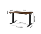 Oikiture Standing Desk Height Adjustable Electric Motorised Sit Stand Table 140cm - Walnut