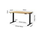 Oikiture Height Adjustable Standing Desk Electric Dual Motor Sit Stand Up 140cm - Oak