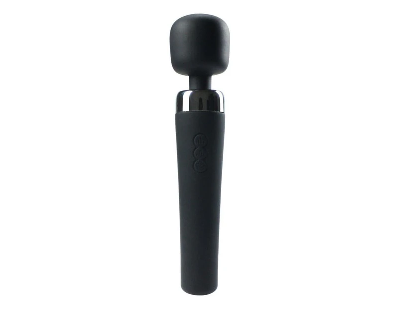 Waterproof Cordless Magic Wand Massager Body Personal Vibrator - Black