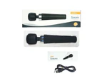 Waterproof Cordless Magic Wand Massager Body Personal Vibrator - Black