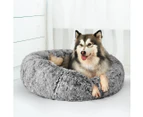 Pawz Pet Bed Cat Dog Donut Nest Calming Mat Soft Plush Kennel Charcoal Size L