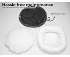 Pawz Pet Bed Cat Dog Donut Nest Calming Mat Soft Plush Kennel Charcoal Size L