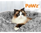 Pawz Pet Bed Cat Dog Donut Nest Calming Mat Soft Plush Kennel Charcoal Size L