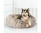 Pawz Pet Bed Cat Dog Donut Nest Calming Mat Soft Plush Kennel Brown Size XL