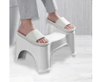 2x Toilet Step Stool Bathroom Potty Squat Aid for Constipation Relief - WHITE