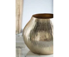By Dezign - Round Gold Aluminium Vase - 28 x 28 x 22.5