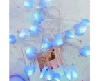 Valentines Day LED String Lights Fairy Heart Shaped Decor - Blue