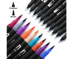 120Pcs Art Markers Dual Tips Coloring Brush Marker Pen & Fineliner Color Pens 120 Colour