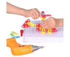 Creative Mosaic Drill Set for Kids , Kids Electric Drill and Screw Puzzle Set for Girls and Boys STEM Building Toys, 3-8 Years Old Drilling Toy