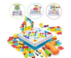 Creative Mosaic Drill Set for Kids , Kids Electric Drill and Screw Puzzle Set for Girls and Boys STEM Building Toys, 3-8 Years Old Drilling Toy